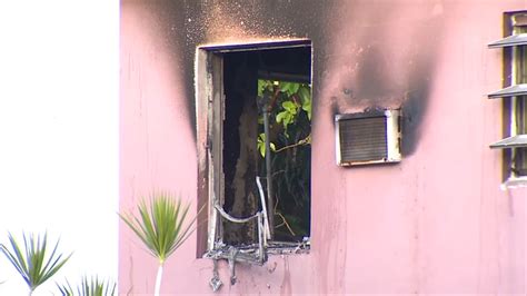 Firefighters extinguish blaze at Miami duplex; 1 hospitalized, dog dead